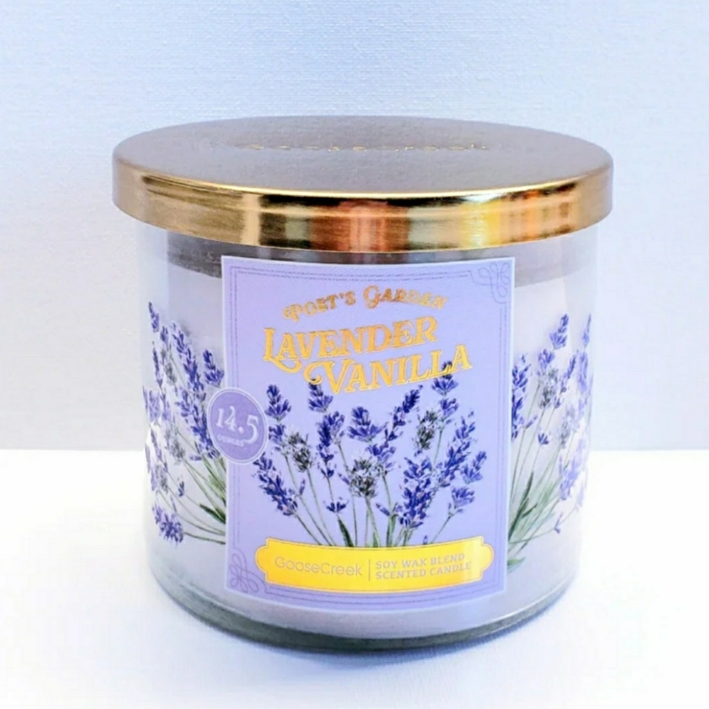 Goose Creek LAVENDER VANILLA Large 3-Wick Scented Candle, 14.5 oz